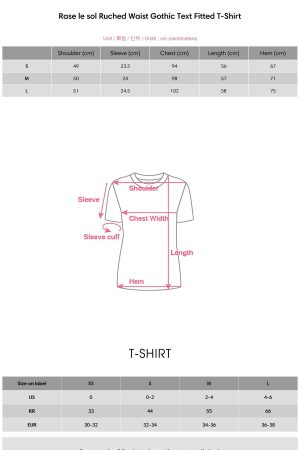 Rase le sol Ruched Waist Gothic Text Fitted T-Shirt