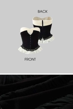 Rase le sol Ruffled Panel Bustier Top