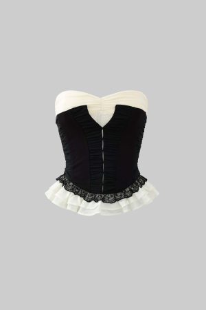 Rase le sol Ruffled Panel Bustier Top