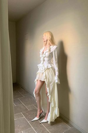 Rase le sol Ruffled Sculptural Shirt