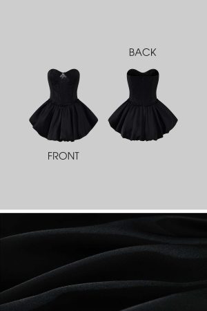 Rase le sol Sculpted Corset Dress with Crystal Bow