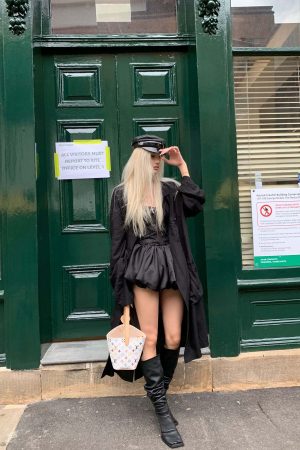 Rase le sol Sculpted Corset Dress with Crystal Bow