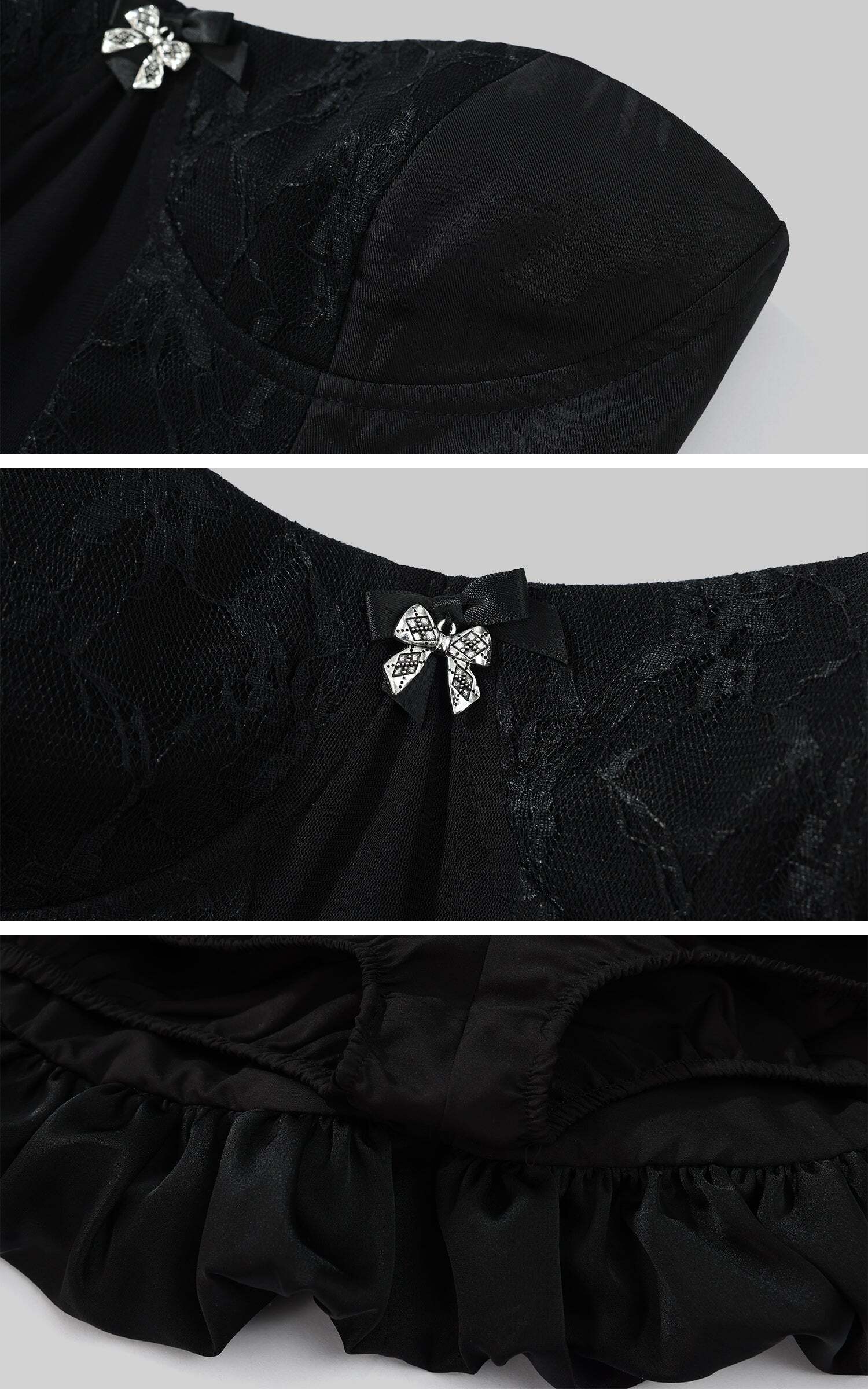 Rase le sol Sculpted Corset Dress with Crystal Bow Rase le sol Sculpted Corset Dress with Crystal Bow