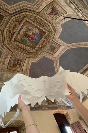 Rase le sol Sculptural Angel Wing Convertible Backpack & Crossbody