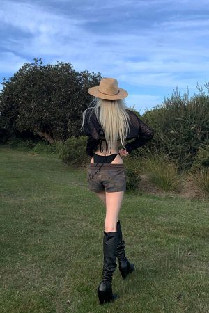 Rase le sol Sheer Knit Long-Sleeve Top