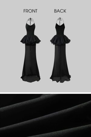 Rase le sol Sheer Layered Tulle Halter Dress