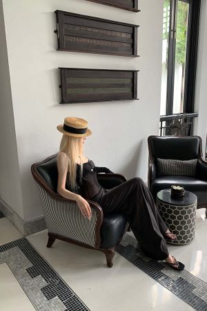 Rase le sol Sheer Panel Spliced Corset Maxi Dress