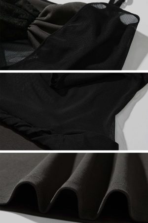 Rase le sol Sheer Panel Spliced Corset Maxi Dress