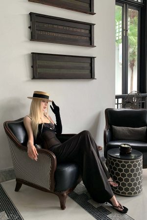 Rase le sol Sheer Panel Spliced Corset Maxi Dress