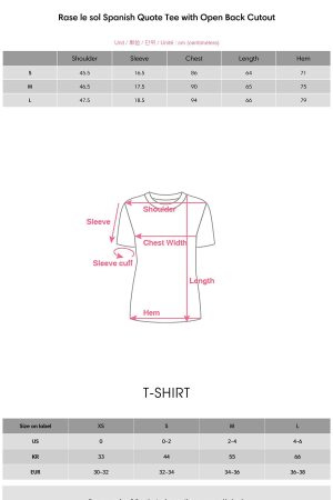 Rase le sol Spanish Quote Tee with Open Back Cutout