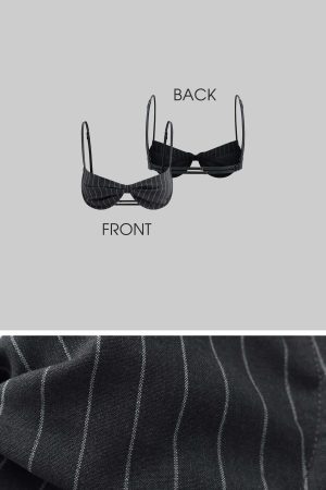 Rase le sol Striped Panel Blazer & High-Waisted Skirt Set