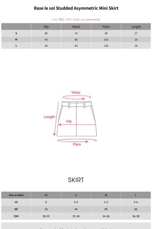 Rase le sol Studded Asymmetric Mini Skirt