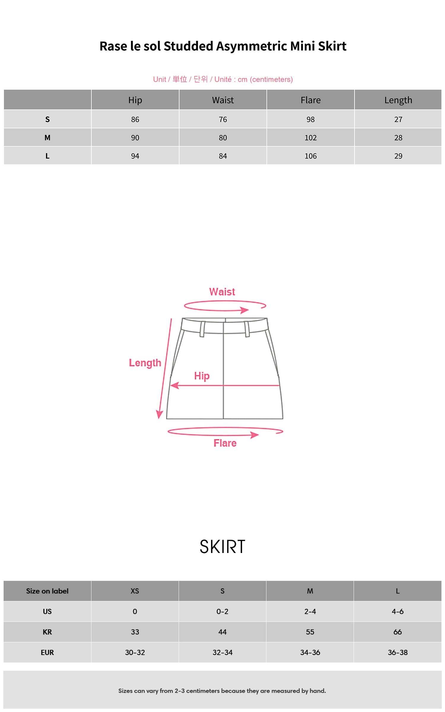 Rase le sol Studded Asymmetric Mini Skirt Rase le sol Studded Asymmetric Mini Skirt