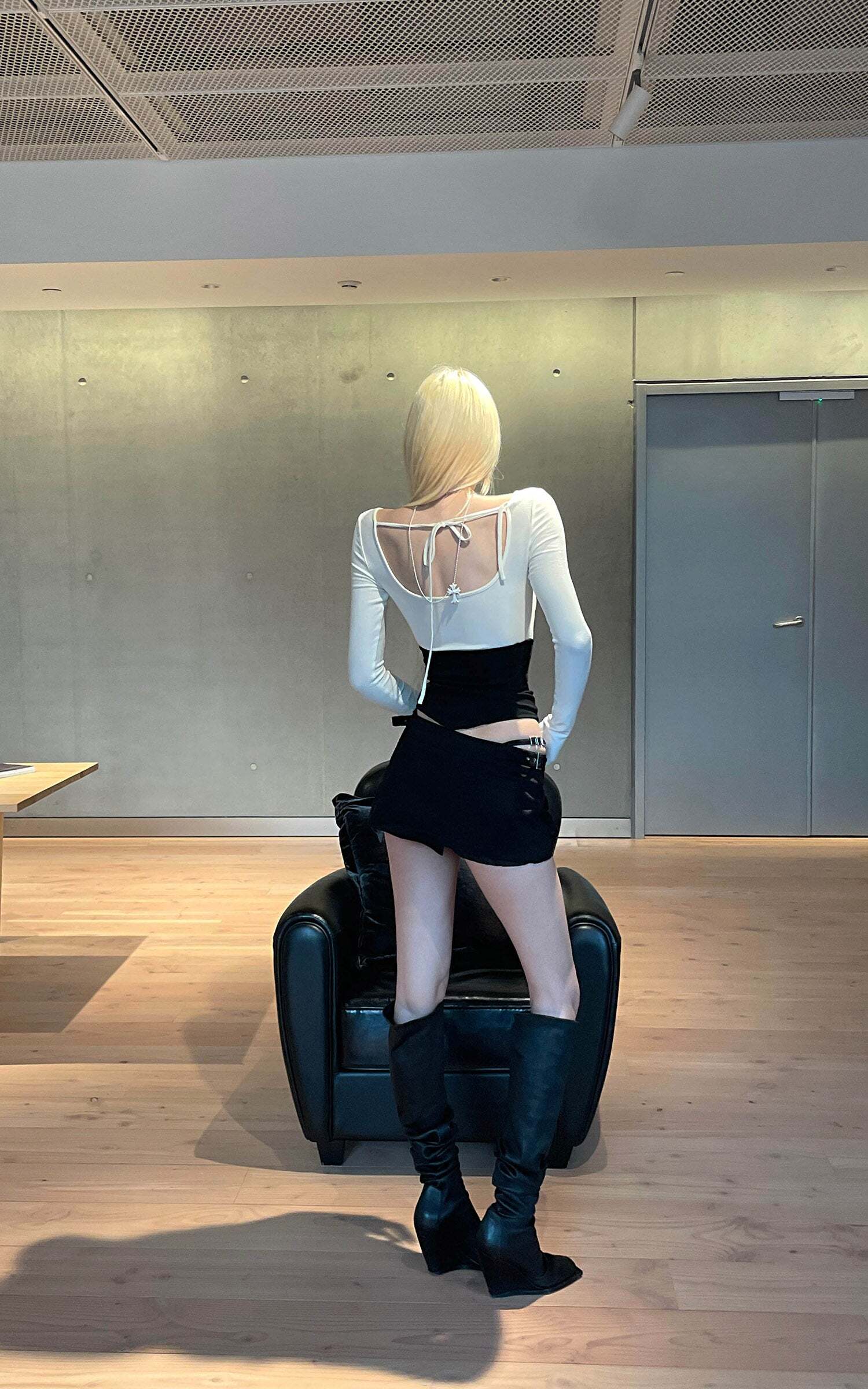 Rase le sol Studded Asymmetric Mini Skirt Rase le sol Studded Asymmetric Mini Skirt