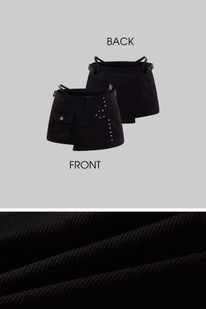 Rase le sol Studded Asymmetric Mini Skirt