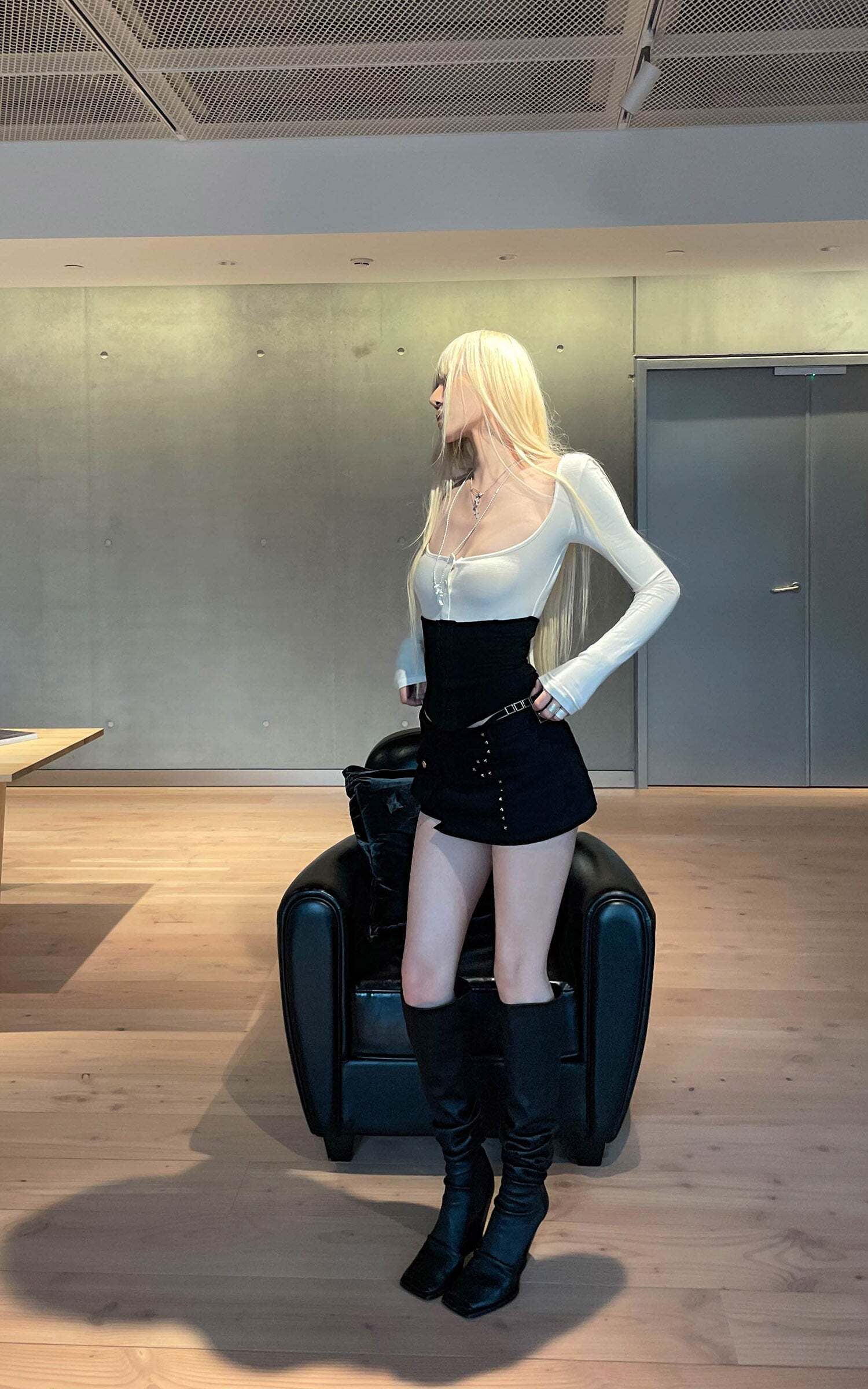 Rase le sol Studded Asymmetric Mini Skirt Rase le sol Studded Asymmetric Mini Skirt