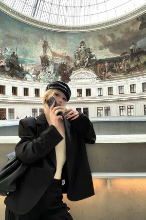 Rase le sol Suit Set Relaxed Straight Pants and Structured Blazer