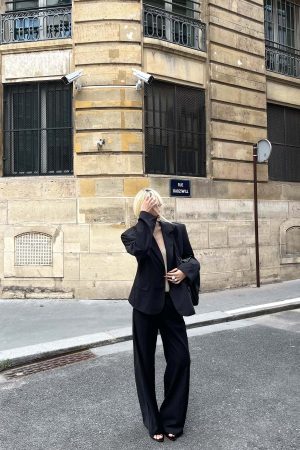 Rase le sol Suit Set Relaxed Straight Pants and Structured Blazer