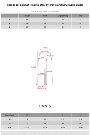 Rase le sol Suit Set Relaxed Straight Pants and Structured Blazer
