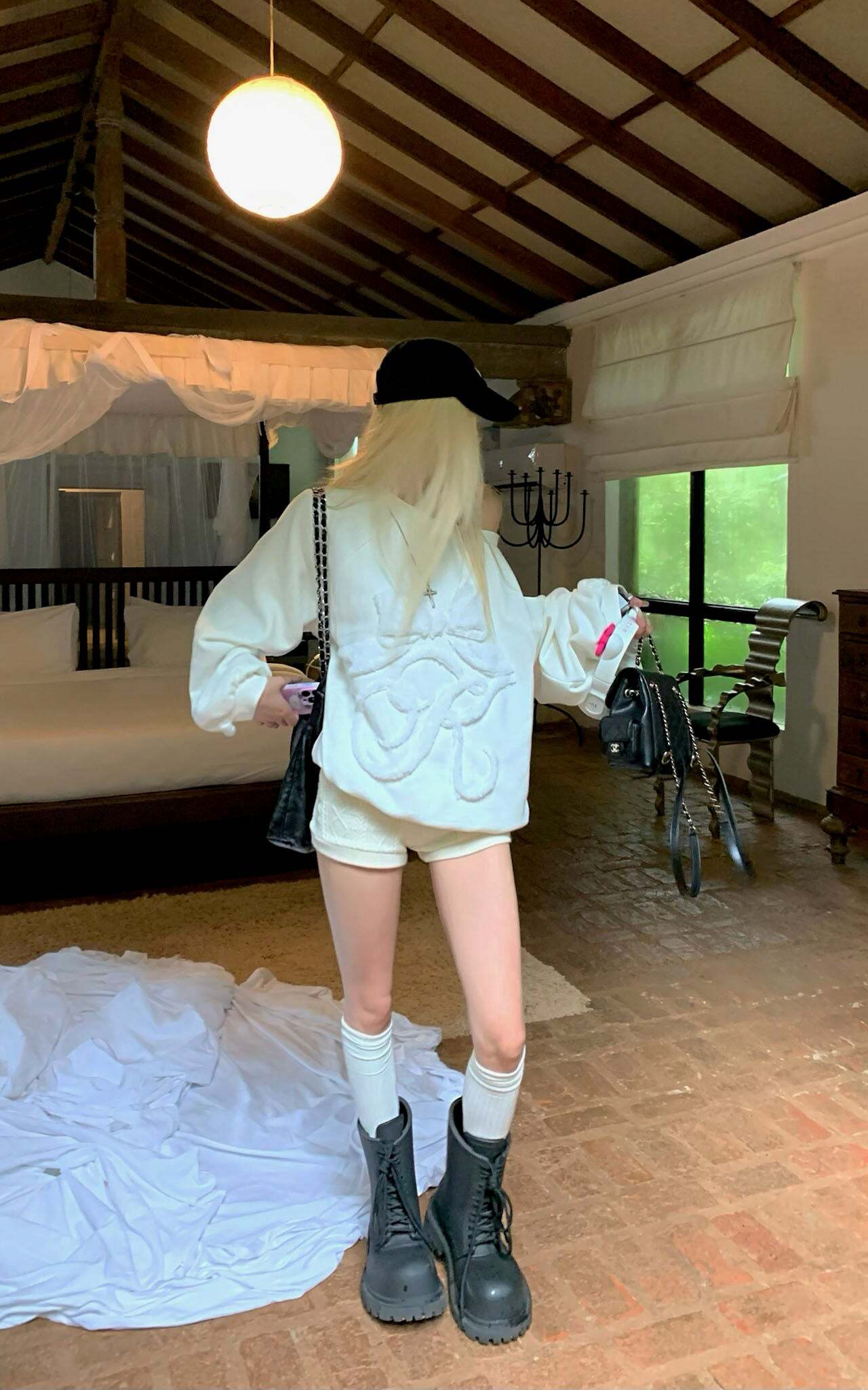 Rase le sol Textured Cable Knit Shorts Rase le sol Textured Cable Knit Shorts