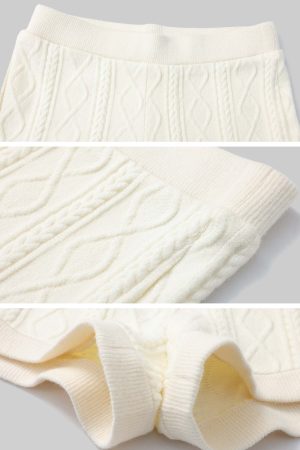 Rase le sol Textured Cable Knit Shorts