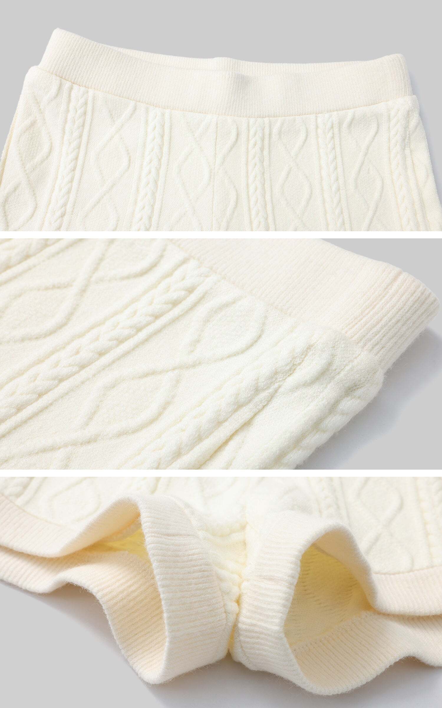 Rase le sol Textured Cable Knit Shorts Rase le sol Textured Cable Knit Shorts