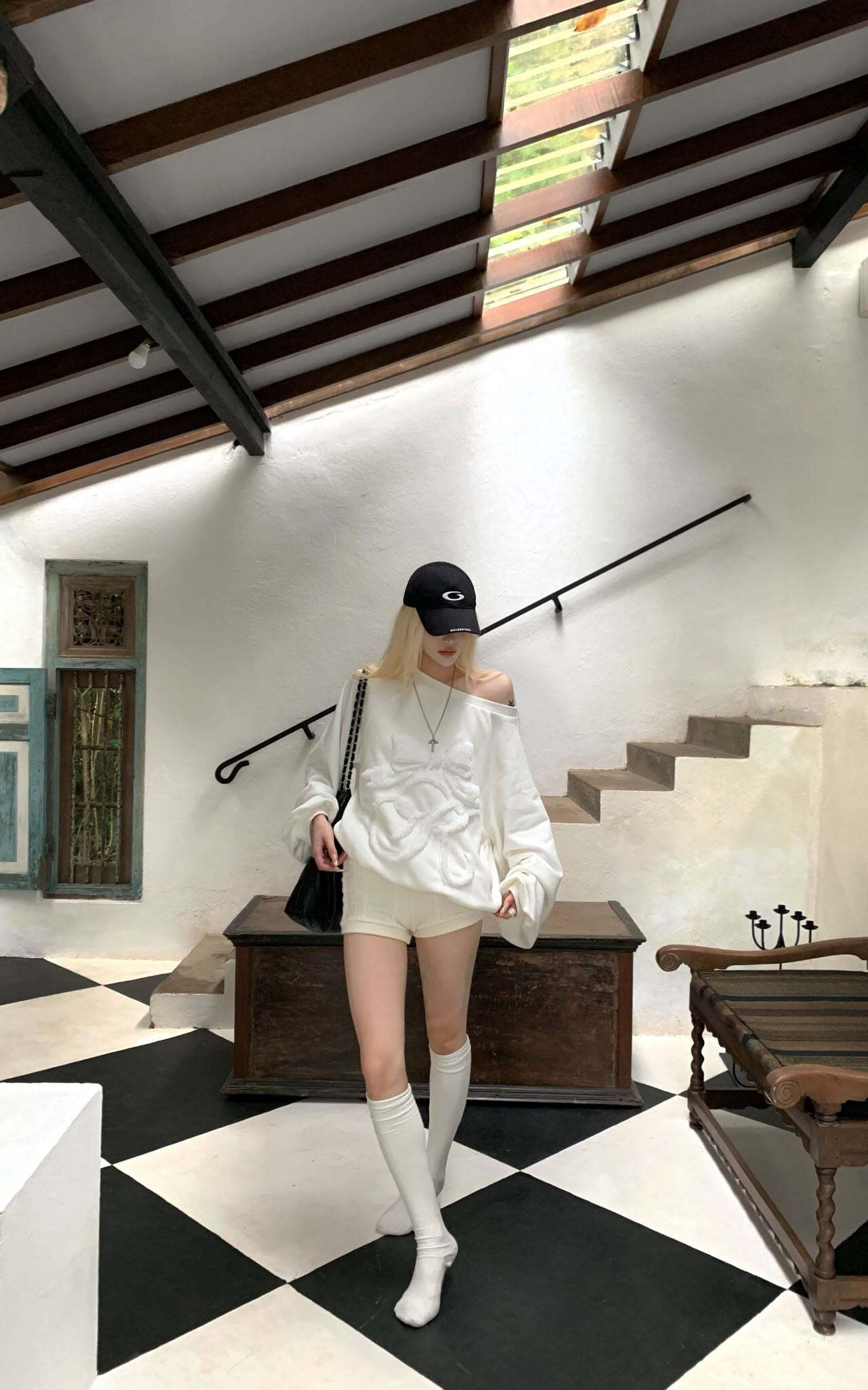 Rase le sol Textured Cable Knit Shorts Rase le sol Textured Cable Knit Shorts