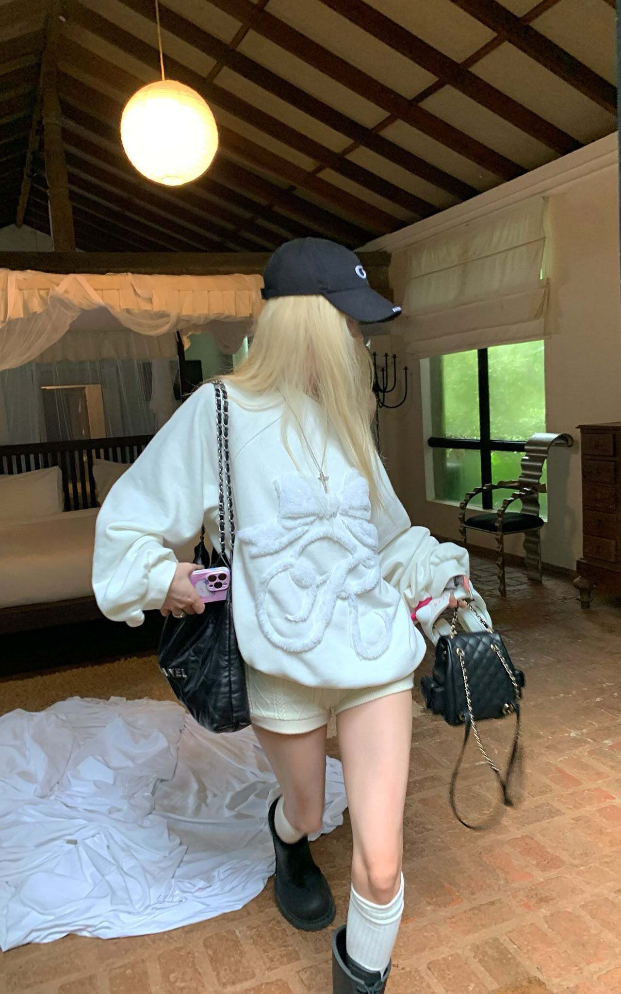 Rase le sol Textured Cable Knit Shorts Rase le sol Textured Cable Knit Shorts