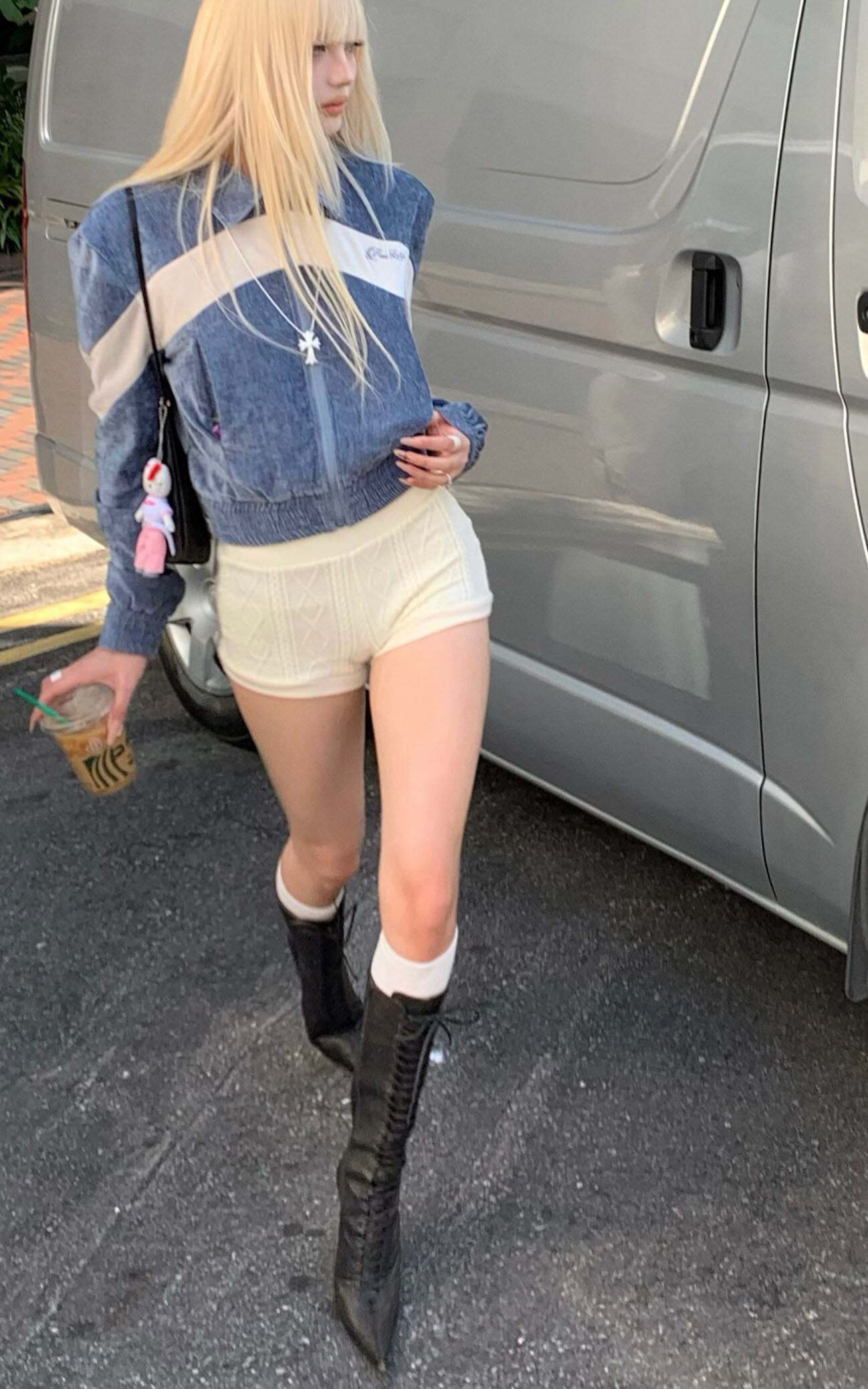 Rase le sol Textured Cable Knit Shorts Rase le sol Textured Cable Knit Shorts