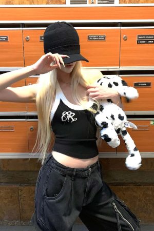 Rase le sol Two-Tone Ribbed Knit Tank Top