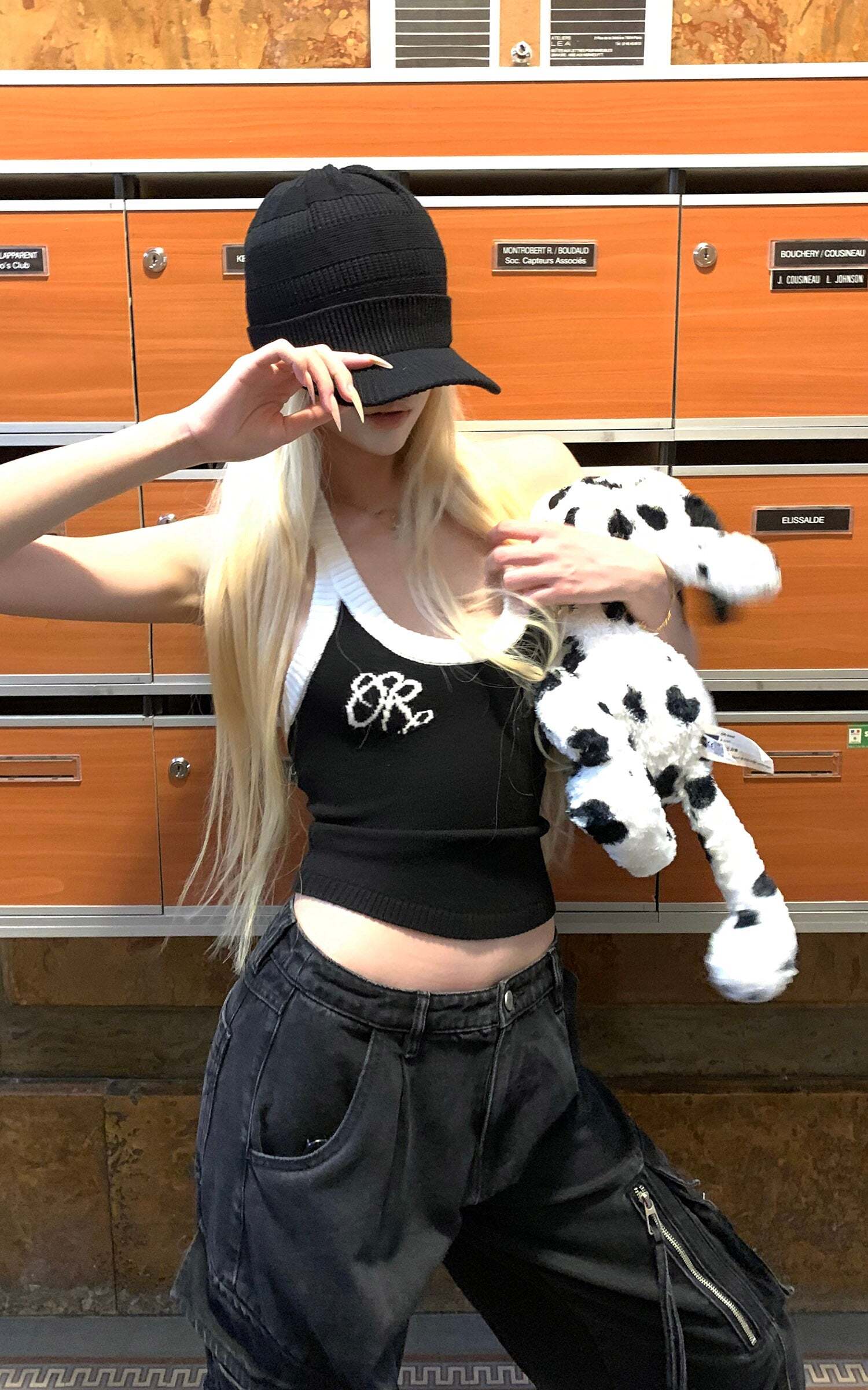 Rase le sol Two-Tone Ribbed Knit Tank Top Rase le sol Two-Tone Ribbed Knit Tank Top