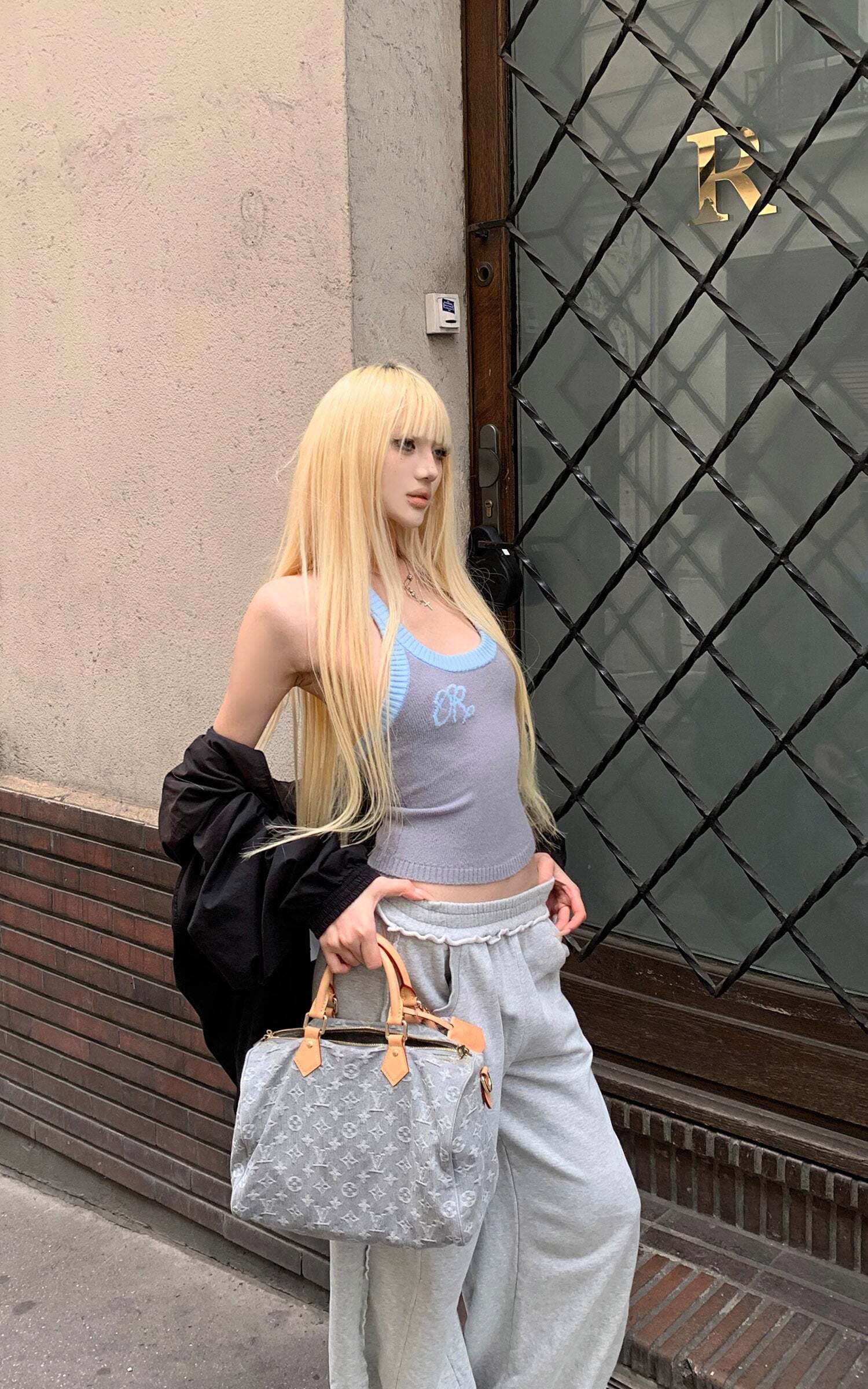 Rase le sol Two-Tone Ribbed Knit Tank Top Rase le sol Two-Tone Ribbed Knit Tank Top