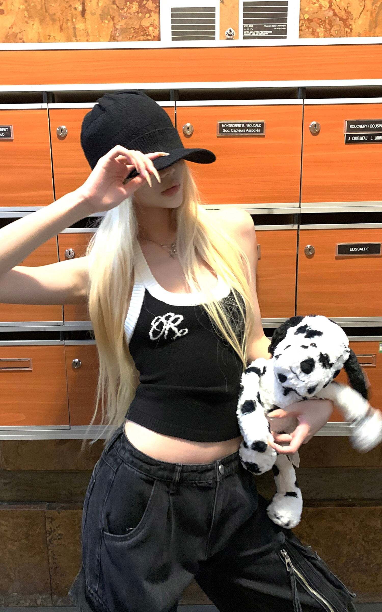 Rase le sol Two-Tone Ribbed Knit Tank Top Rase le sol Two-Tone Ribbed Knit Tank Top