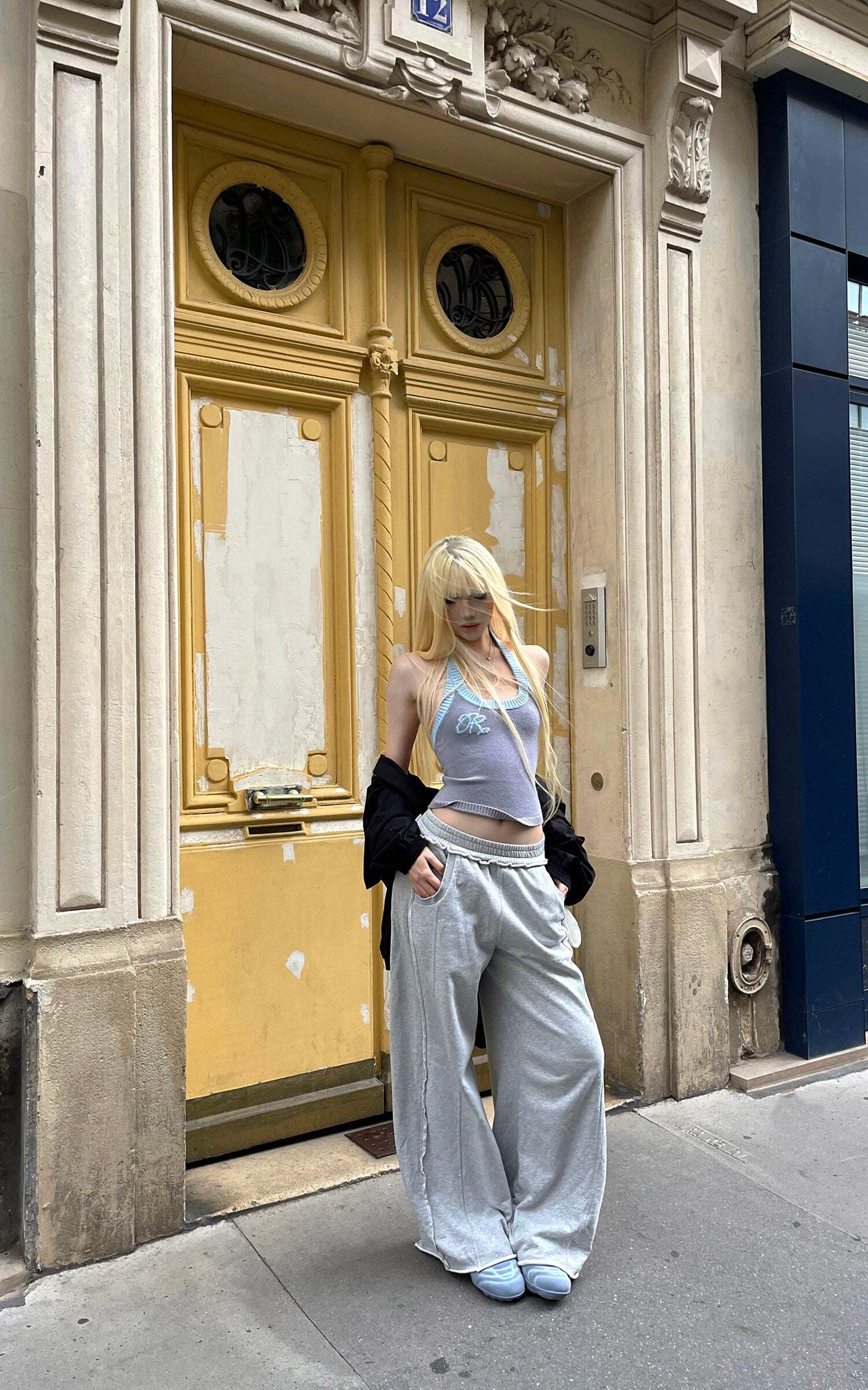 Rase le sol Two-Tone Ribbed Knit Tank Top Rase le sol Two-Tone Ribbed Knit Tank Top