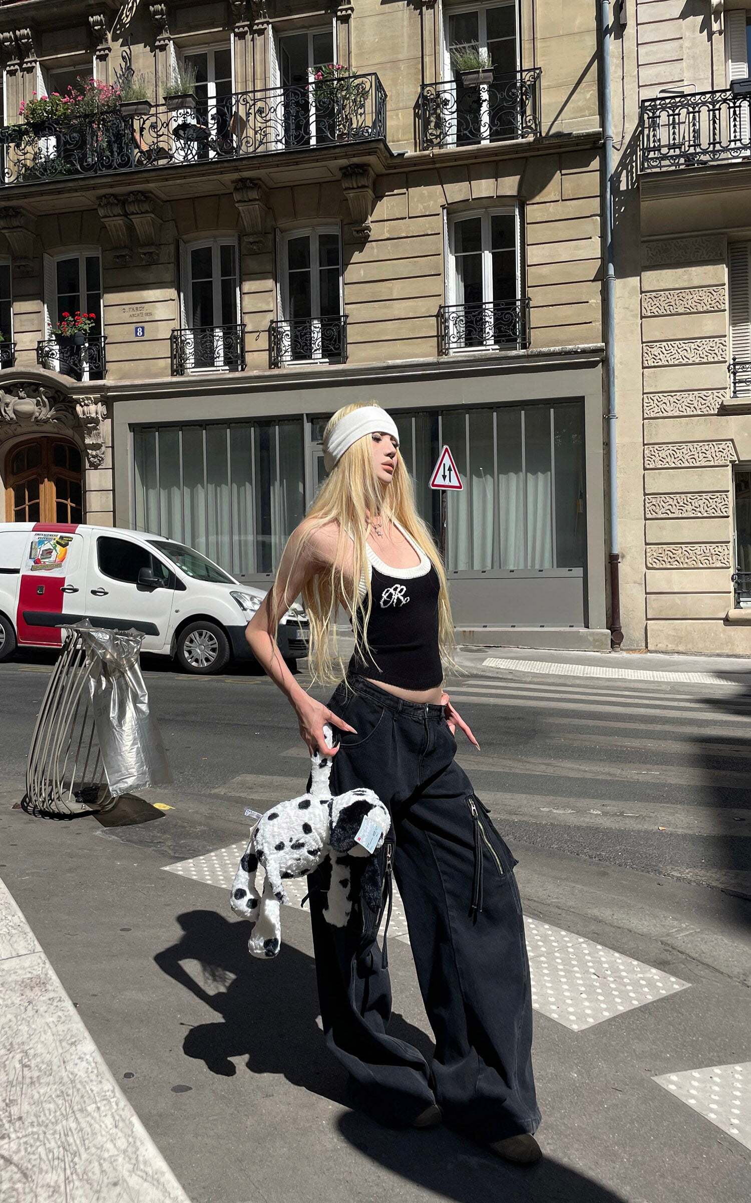 Rase le sol Two-Tone Ribbed Knit Tank Top Rase le sol Two-Tone Ribbed Knit Tank Top