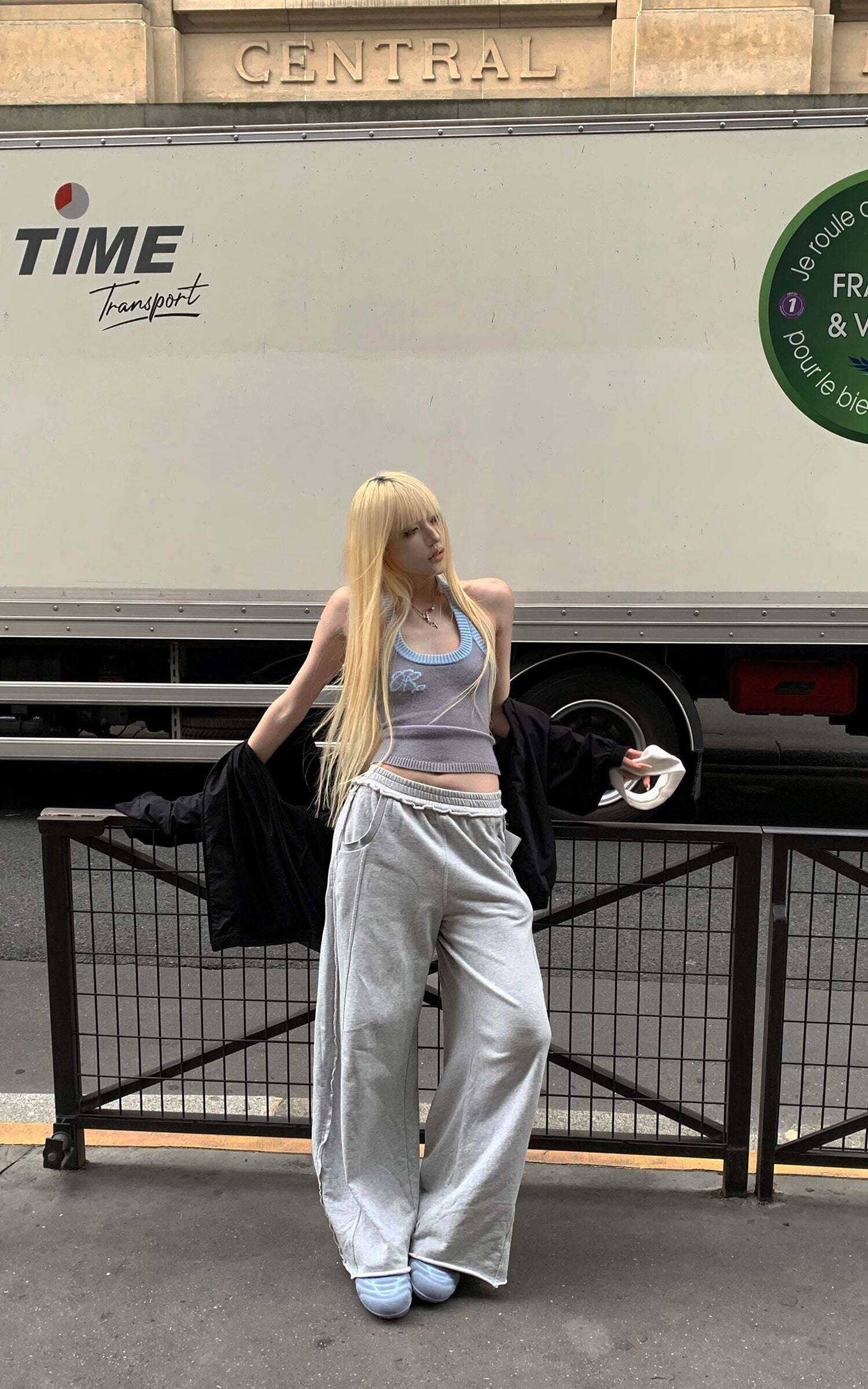 Rase le sol Two-Tone Ribbed Knit Tank Top Rase le sol Two-Tone Ribbed Knit Tank Top