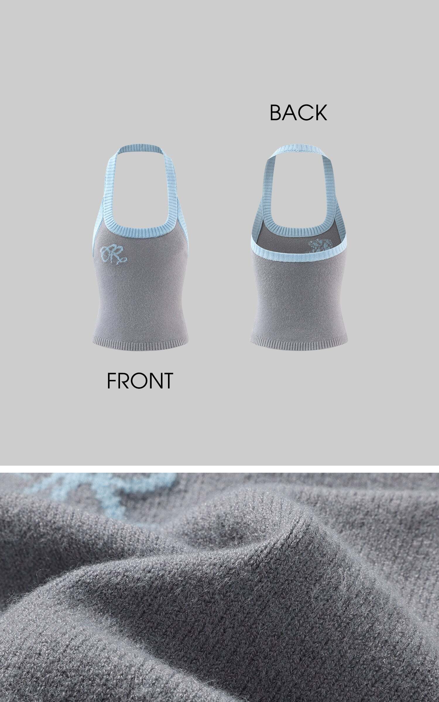 Rase le sol Two-Tone Ribbed Knit Tank Top Rase le sol Two-Tone Ribbed Knit Tank Top