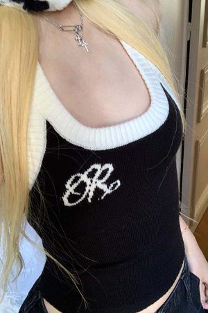 Rase le sol Two-Tone Ribbed Knit Tank Top