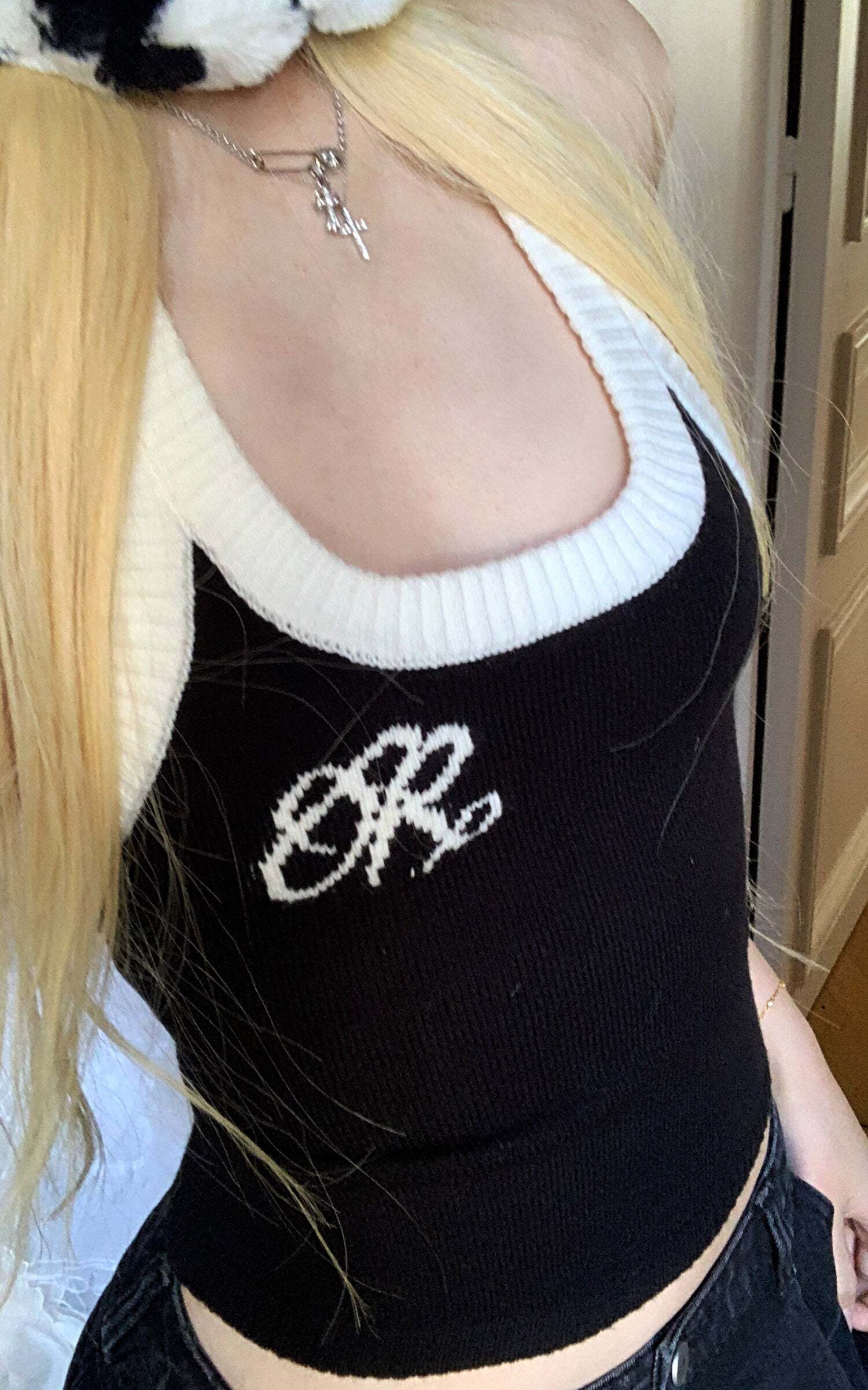 Rase le sol Two-Tone Ribbed Knit Tank Top Rase le sol Two-Tone Ribbed Knit Tank Top