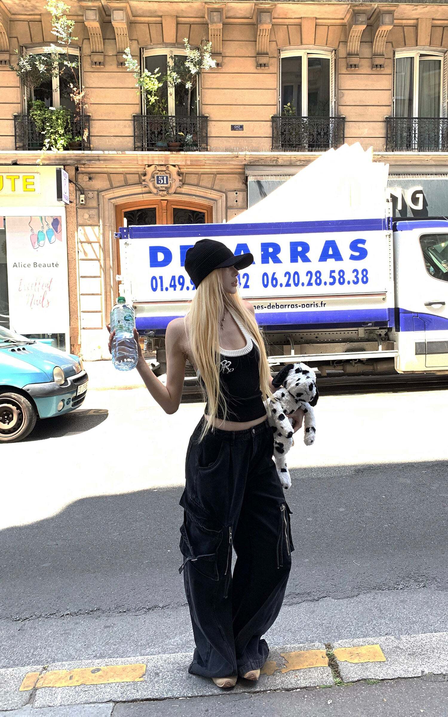 Rase le sol Two-Tone Ribbed Knit Tank Top Rase le sol Two-Tone Ribbed Knit Tank Top