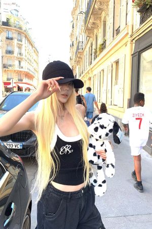 Rase le sol Two-Tone Ribbed Knit Tank Top