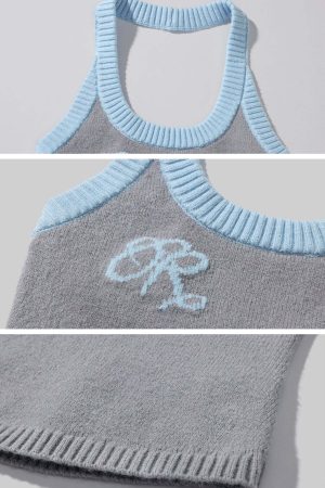 Rase le sol Two-Tone Ribbed Knit Tank Top