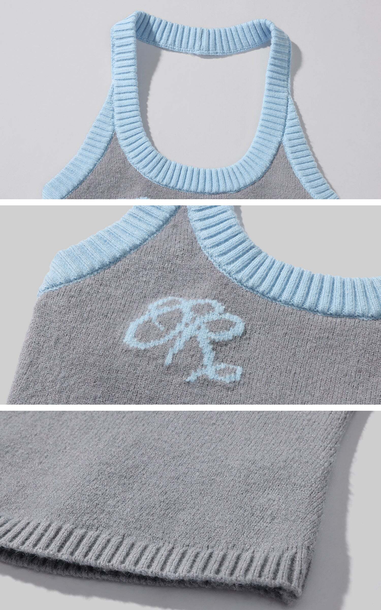 Rase le sol Two-Tone Ribbed Knit Tank Top Rase le sol Two-Tone Ribbed Knit Tank Top