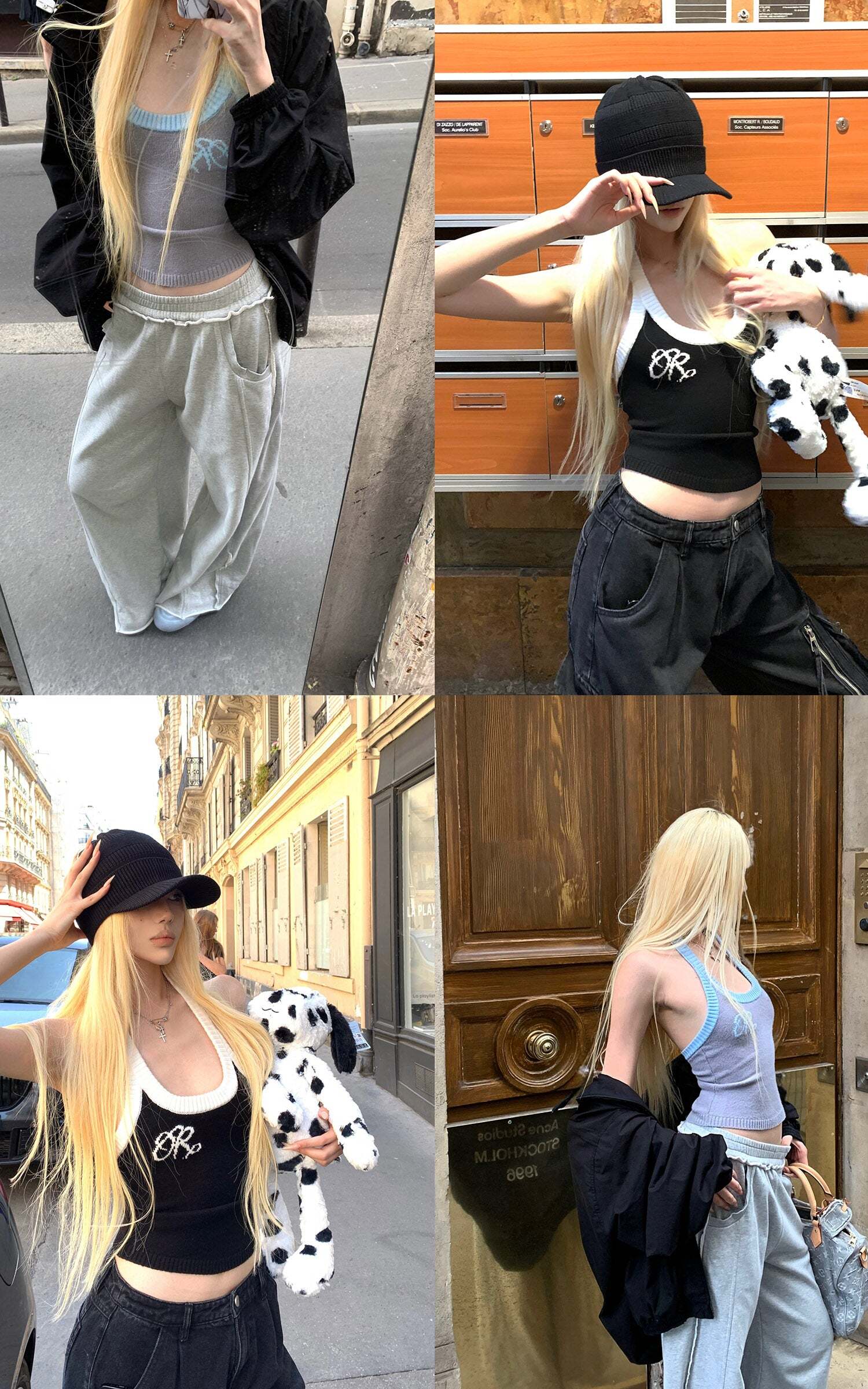 Rase le sol Two-Tone Ribbed Knit Tank Top Rase le sol Two-Tone Ribbed Knit Tank Top