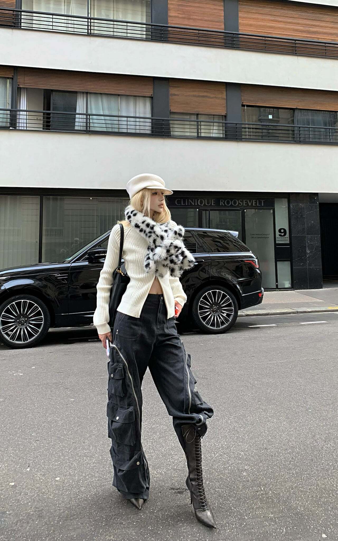 Rase le sol Utility Pocket Wide-Leg Cargo Pants Rase le sol Utility Pocket Wide-Leg Cargo Pants