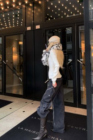 Rase le sol Utility Pocket Wide-Leg Cargo Pants