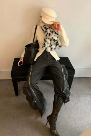 Rase le sol Utility Pocket Wide-Leg Cargo Pants