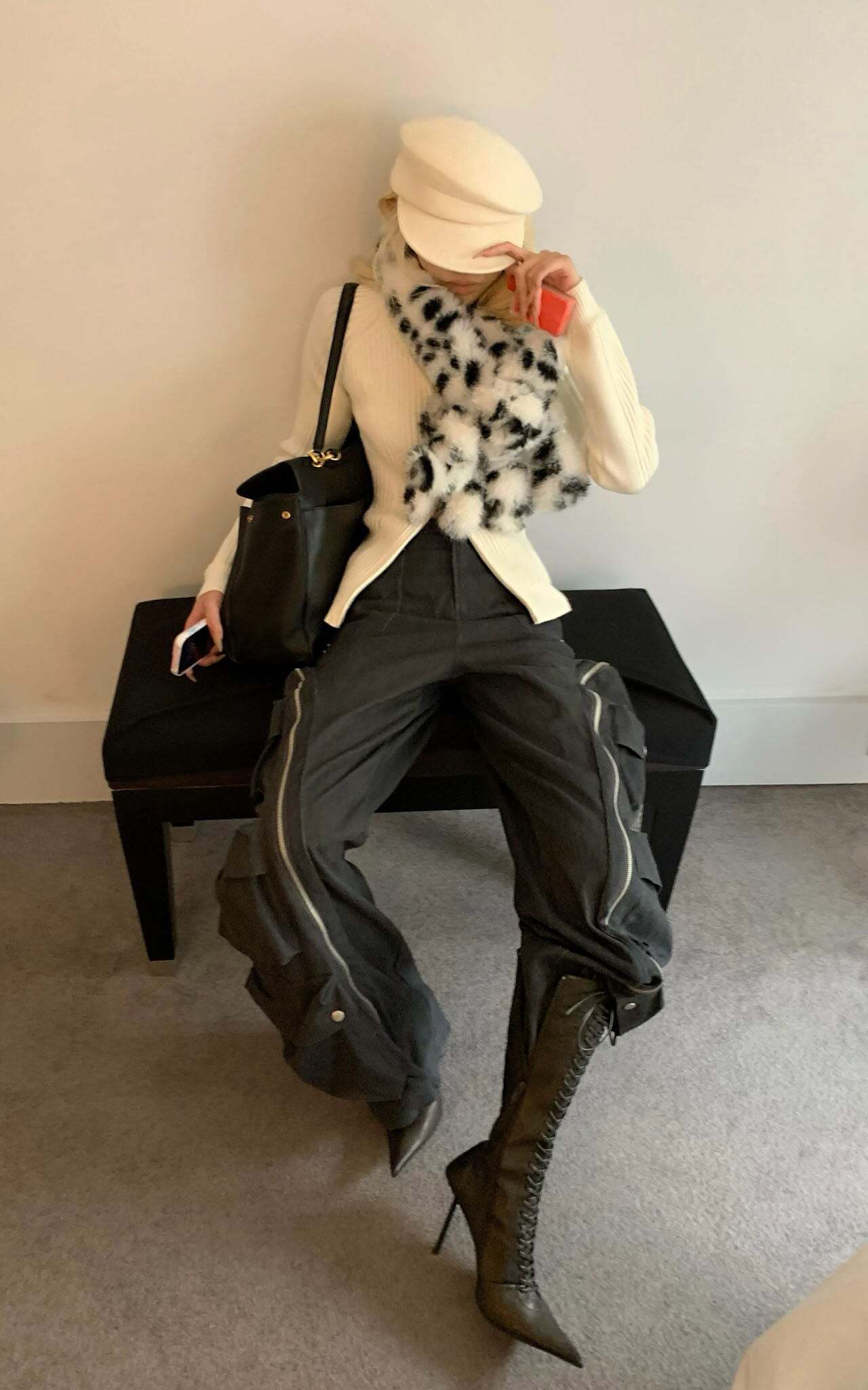 Rase le sol Utility Pocket Wide-Leg Cargo Pants Rase le sol Utility Pocket Wide-Leg Cargo Pants