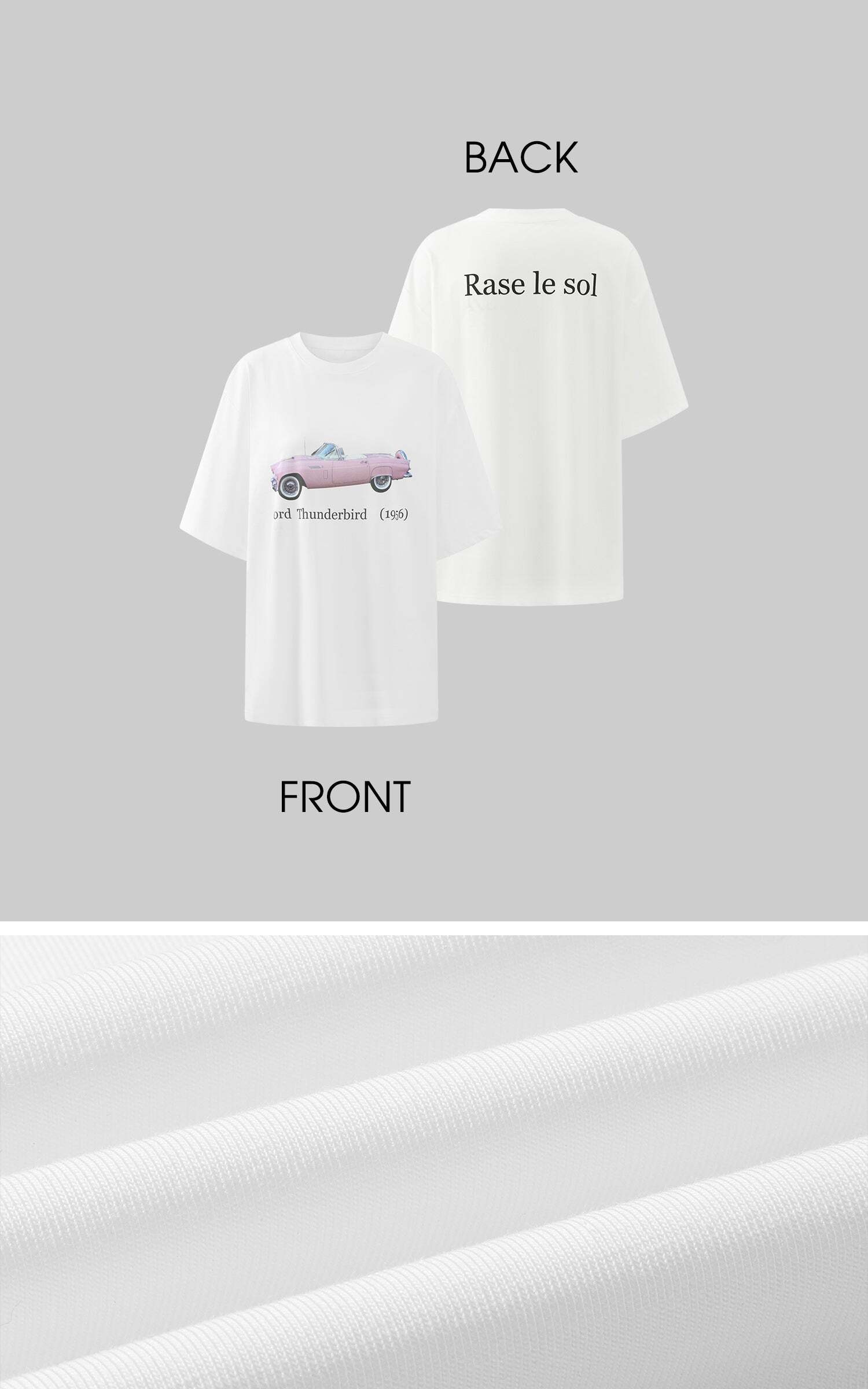 Rase le sol Vintage Convertible Car Graphic Oversized Gender-Neutral T-Shirt Rase le sol Vintage Convertible Car Graphic Oversized Gender-Neutral T-Shirt