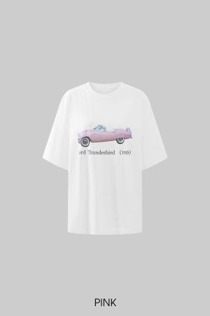 Rase le sol Vintage Convertible Car Graphic Oversized Gender-Neutral T-Shirt